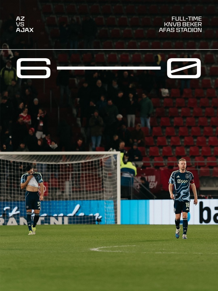 178直播官网-阿贾克斯0-6惨败！球员：我们不配称为阿贾克斯，应该给球迷退票